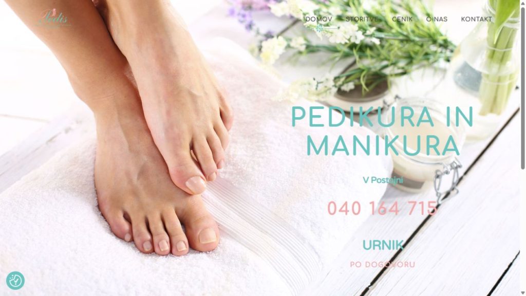 Posnetek spletne strani Pedikura Pedis