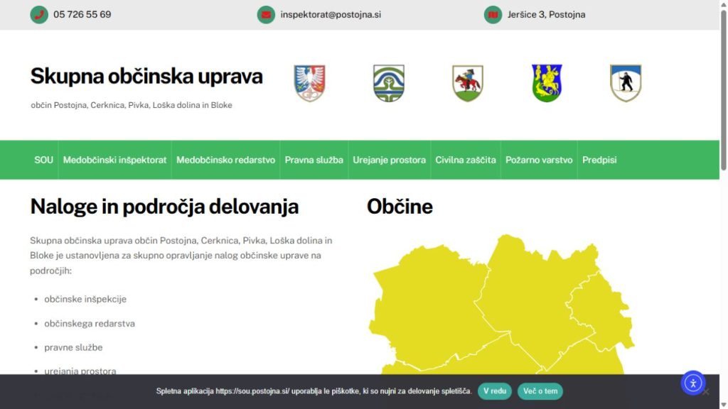Posnetek spletne strani Skupna občinska uprava
